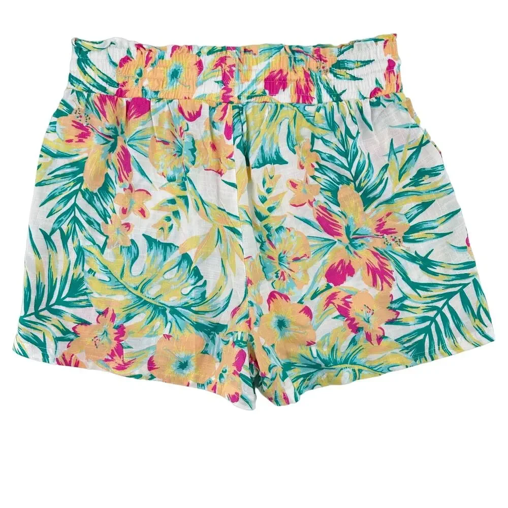 Hurley Sami Naturals Tropical Floral Print Shorts Juniors Size Medium Pull On